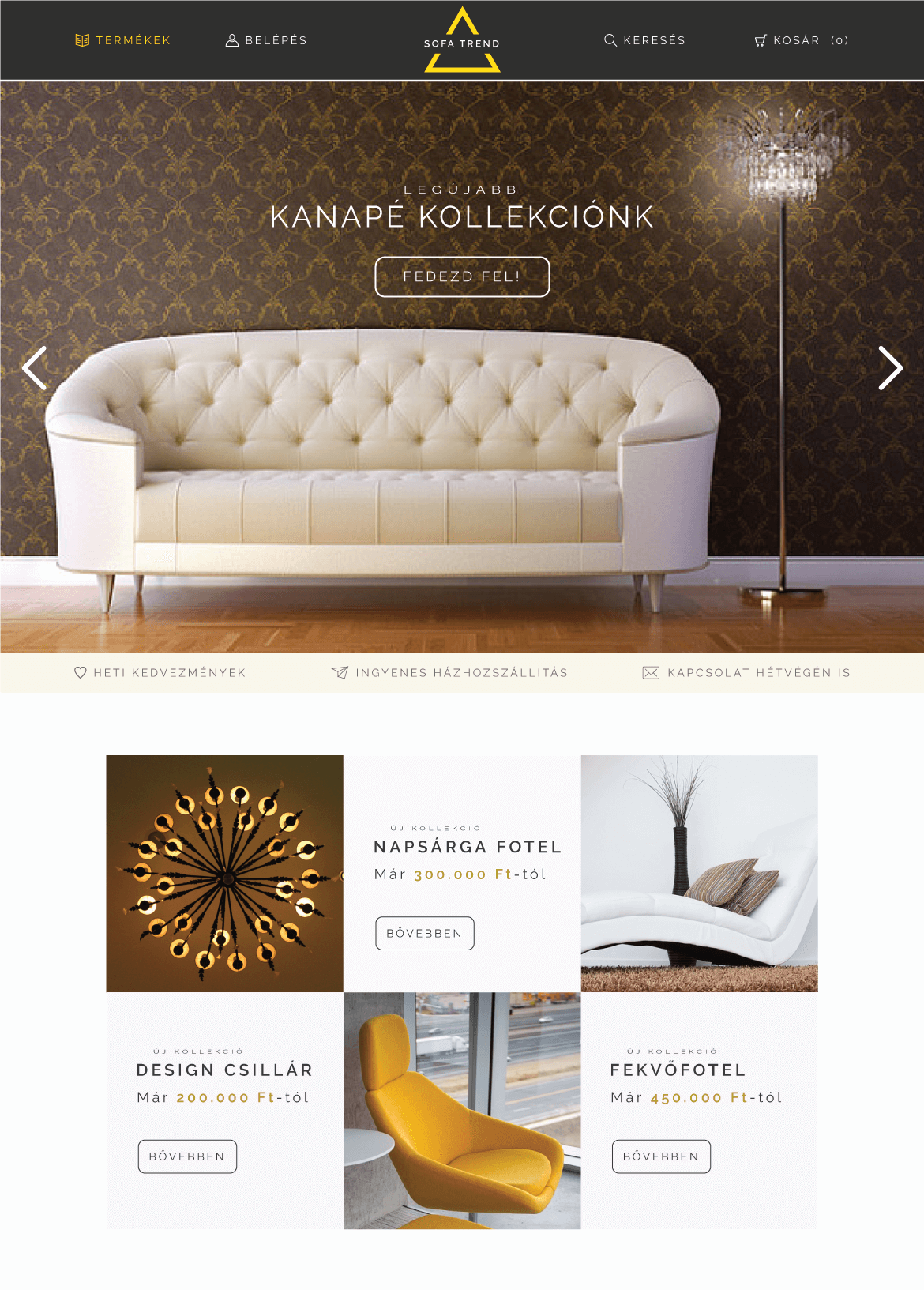Sofa website terv